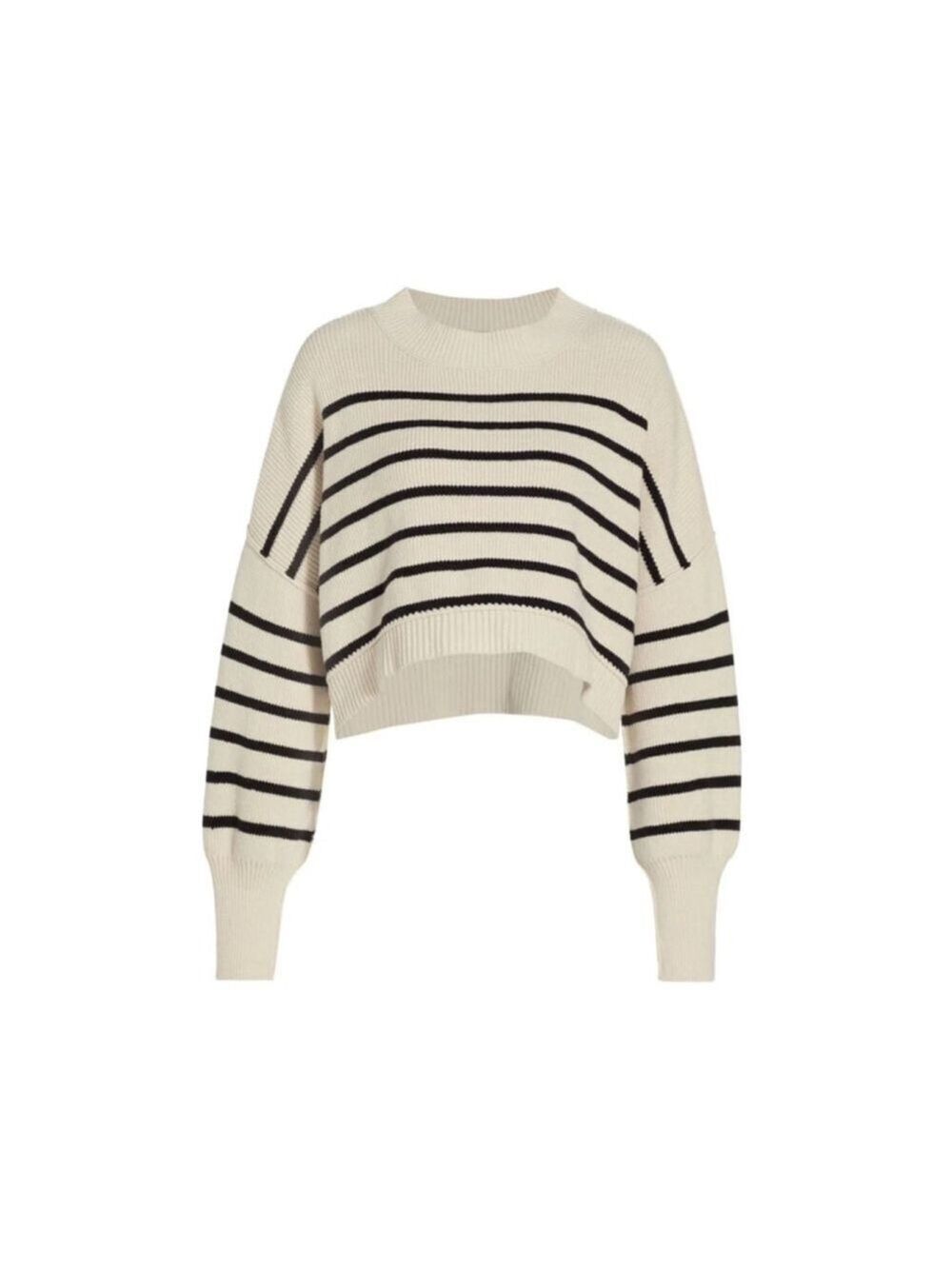 COMMENSE Crew Neck Sweater Off White Black Medium
